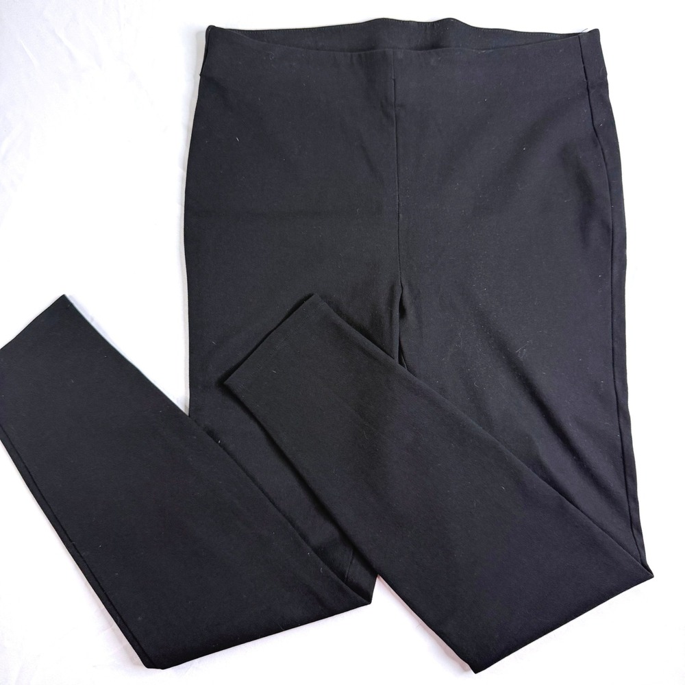 LC Lauren Conrad Black Skinny Pull On Pants Size L Stretch Workwear Tapered